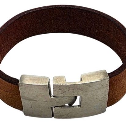 Plain Flat Leather Bracelet - Style 297