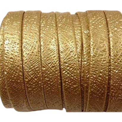 Dizzy Style flat leather cords-10mm-Gold