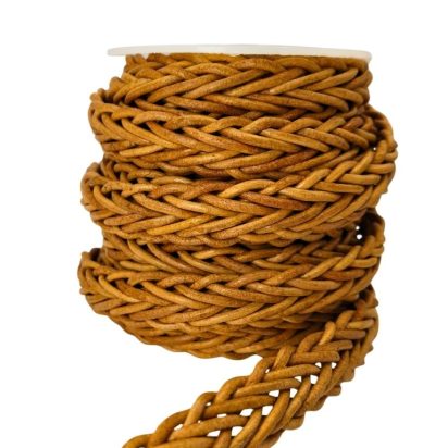 Tuscon Braided Leather Cords - 14x3.5mm - Tan