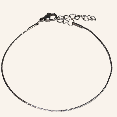 Square Boston Chain Bracelet - Silver - 0.8mm - Item 985