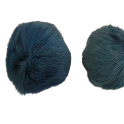 Rabbit Fur Pom Pom-Bermuda Blue-9cms