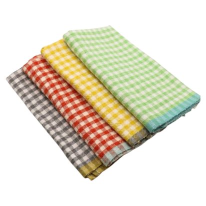 Multicoloured Checker Printed Towels