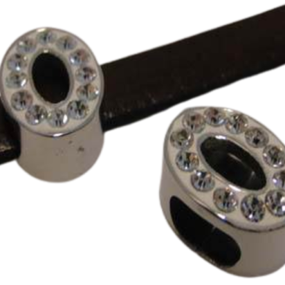 Stainless steel part for leather: SSP-633 8*4mm (Steel with diamonds)