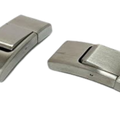 Stainless Steel Push Clasp: MGST 244 11.5*3mm (Steel)