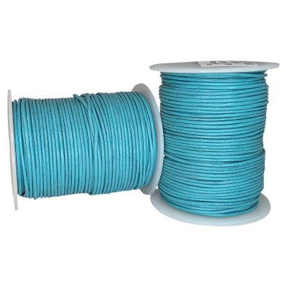 Round Leather Cord -1mm - Turquoise