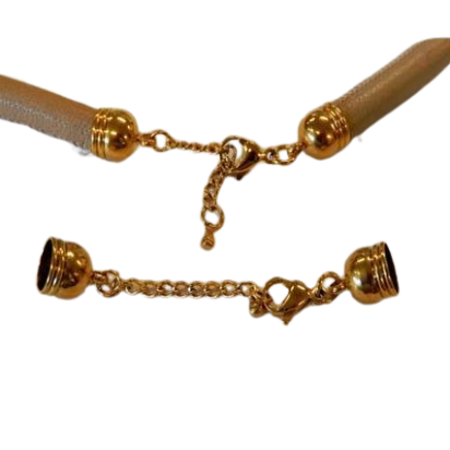 Stainless steel extension chain with clasp-SSP-453-10mm-Gold