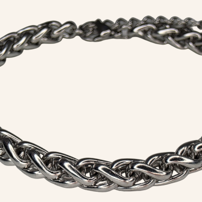 Square Braided NK Chain Bracelet - Silver - 6mm - Item 996