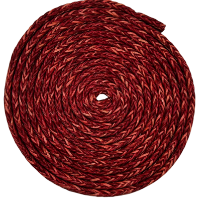 SPIRAL BRAIDED LEATHER CORDS - 8X4MM - VINTAGE RED