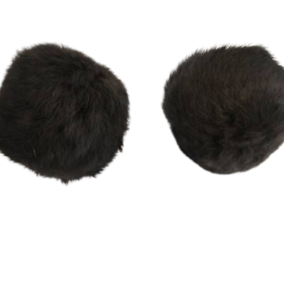 Rabbit Fur Pom Pom-Grey-7cms