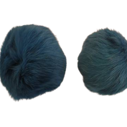 Rabbit Fur Pom Pom-Bermuda Blue-10cms