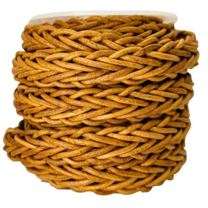 Tuscon Braided Leather Cords - 14x3.5mm - Tan