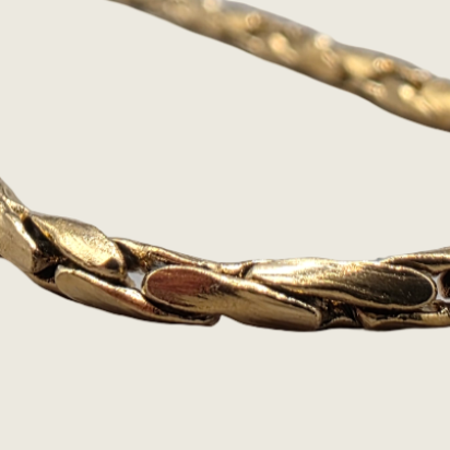 Twisted Square Boston Chain Necklace - Gold - 2mm - Item 903