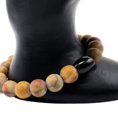 Red Picasso Jasper Gemstone Bracelet: Style-539 (8mm)