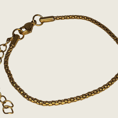 Popcorn Chain Bracelet - Gold - 2mm - Item 905