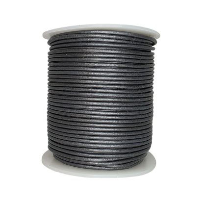Round leather cord - 2mm - Metallic Ginnetal