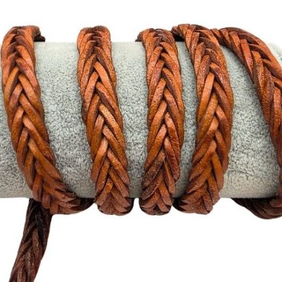 Montana Braided Leather Cord - 10mm - Tan