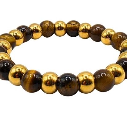 Tyger Eye Gemstone Bracelet: Style-510 (8mm)