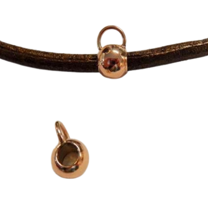 Stainless steel part for round leather: SSP-207 4mm (Rose Gold)