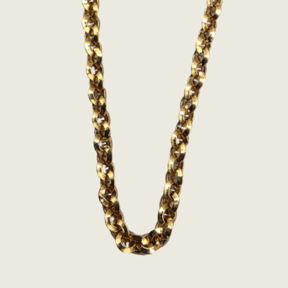 Triangle Wire Belcher Chain Necklace - Gold - 2mm - Item 987