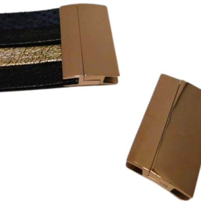 Stainless Steel Magnetic Clasp: MGST-111 40*3.5mm (Rose Gold)