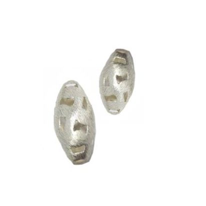 Silver plated Brush Beads - 8953 - 23mm