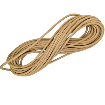 Real Round Nappa Leather Cord - Dark Cream 5mm