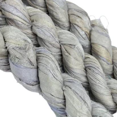 Sari Silk - Silver Cloud - 916