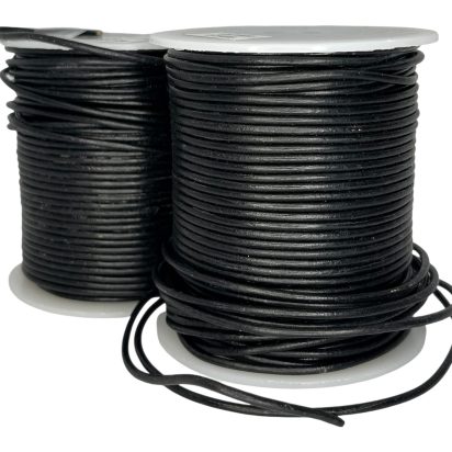 Round Leather Cord Black - 2mm