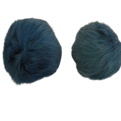 Rabbit Fur Pom Pom-Bermuda Blue-7cms