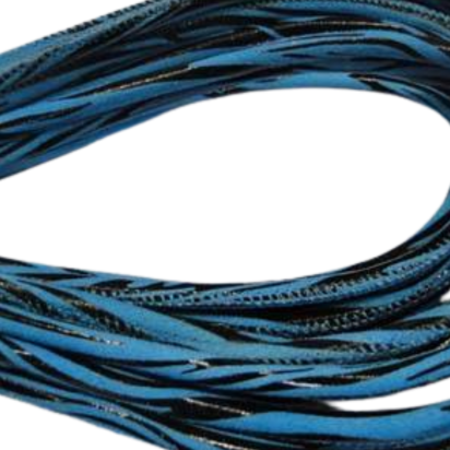 Round stitched nappa leather cord Zebra-Style -Sky-4mm