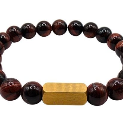 Red Tiger Eye Gemstone Bracelet: Style-538 (8mm)