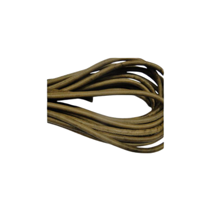 Round stitched nappa leather cord Stitch-style-Light Brown-6mm