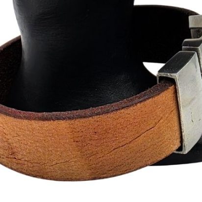 Plain Flat Leather Bracelet - Style 297