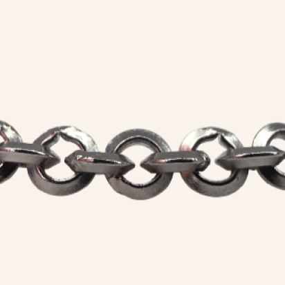 Triangle Wire Belcher Chain Bracelet - Silver - 2mm - Item 987