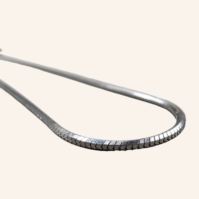 Square Snake Chain Necklace – Silver - 1.5mm - Item 1002