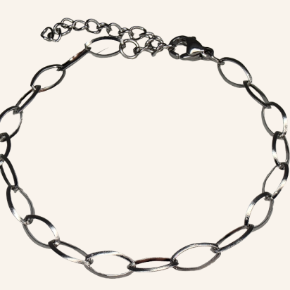 Almond Chainlink Bracelet – Silver - Item 991