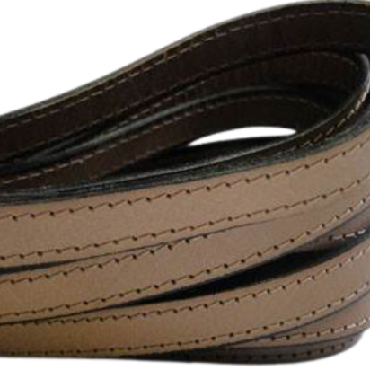 Italian Flat Leather-Double Stitched-10mm-MEDIUM BROWN