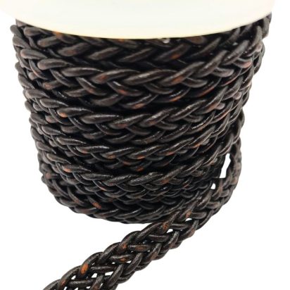 Tuscon Braided Leather Cords - 14x3.5mm - Coffee Brown