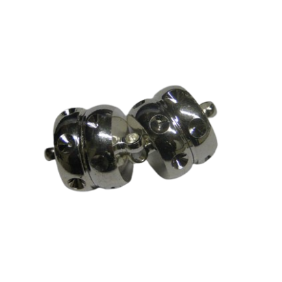 brass Magnetic clasp - Diamond Cut - MG4-10mm-Silver