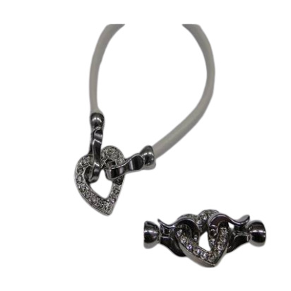 Zamak hook clasp with crystals MGL-245 5mm (Steel)