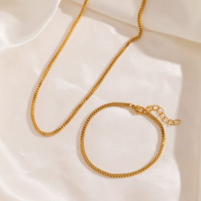 Gold Plated Stainless Steel Necklace - 542
