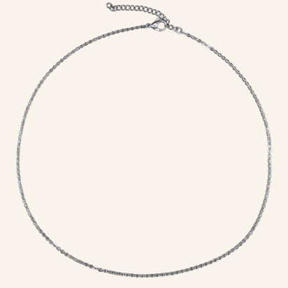Cable Link Chain Necklace - Silver - 1mm - Item 992