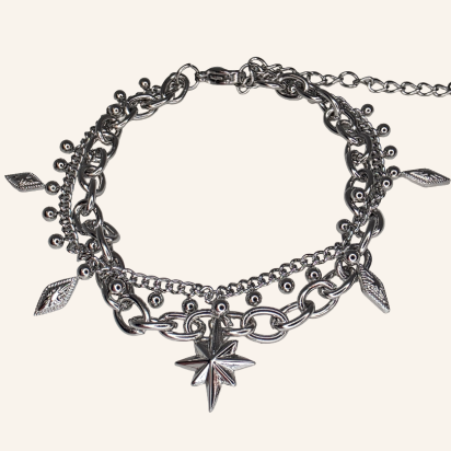 Star Pendant Bracelet - Silver - Item 998