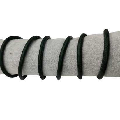 Real Round Nappa Leather Cord - Dark Green 5mm