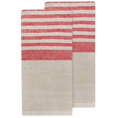 Red Striped Pattern on White Background Towel