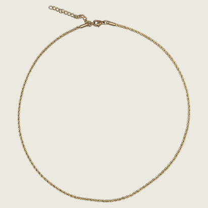 Rope Chain Necklace - Gold - 2mm - Item 906