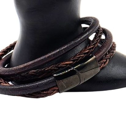Combination Leather Bracelet - Style 218