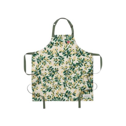 Green Olive Leaf Patterned Apron