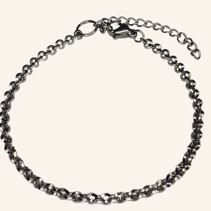 Triangle Wire Belcher Chain Bracelet - Silver - 2mm - Item 987