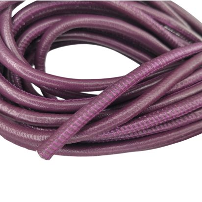 Real Round Nappa Leather Cord - Purple 5mm
